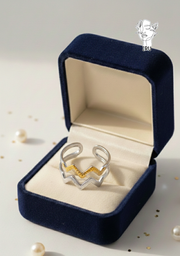 Zigzag 2-Line Ring