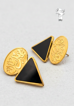 “Jameel Gamal” Triangle Earrings – Black Shell