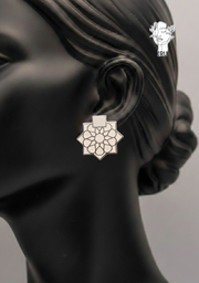 Arabic-Style Earrings – White Enamel