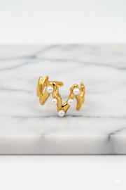 Zigzag Pearl ring