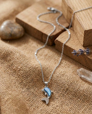 Dolphin gold plated Blue lobe necklaces