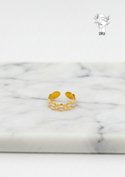 Twisted Rings with White Enamel