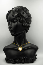 White Shell Radiant Heart Necklace