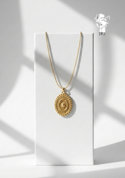 Sun Necklace with Oval Frame